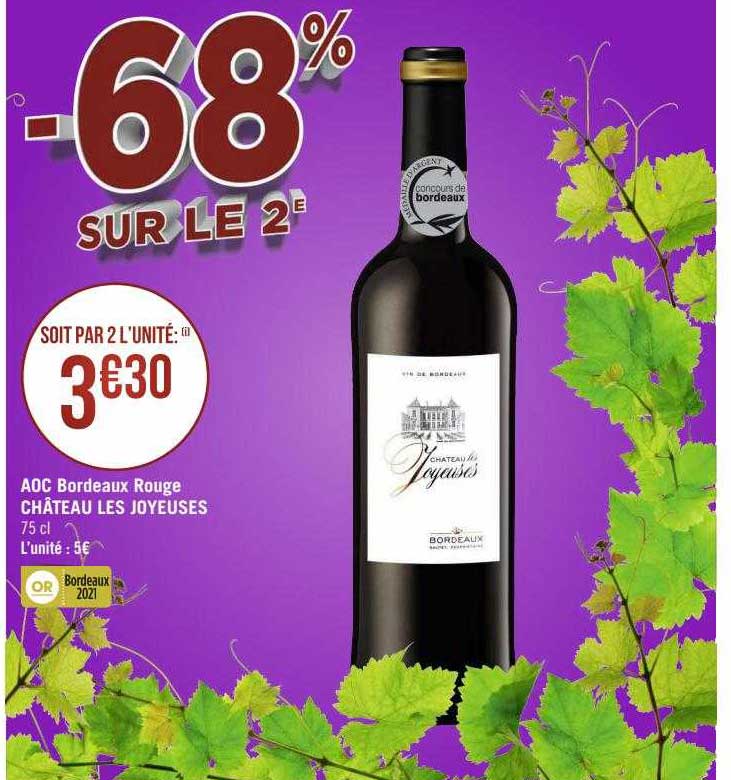 aoc bordeaux rouge château les joyeuses