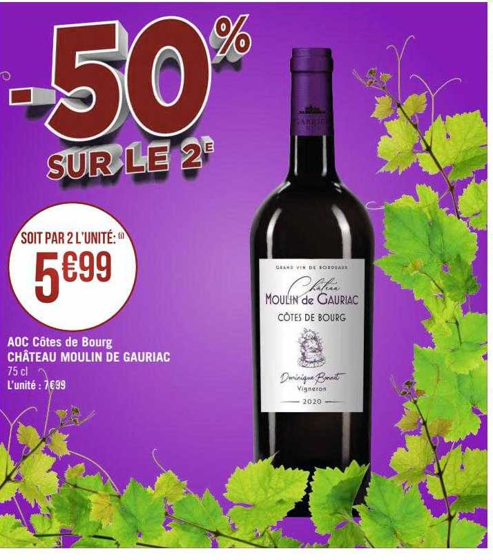 aoc côtes de bourg château moulin de gauriac