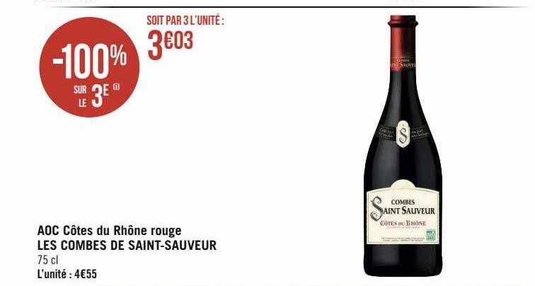 Aoc Côtes Du Rhône Rouge Les Combes De Saint-sauveur