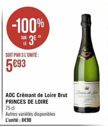 aoc crémant de loire brut princes de loire
