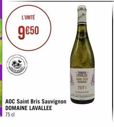 aoc saint bris sauvignon domaine lavallée