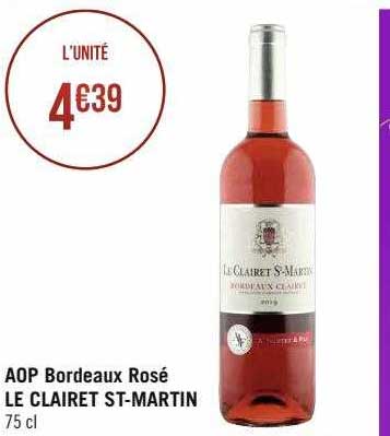 aop bordeaux rosé le clairet st-martin