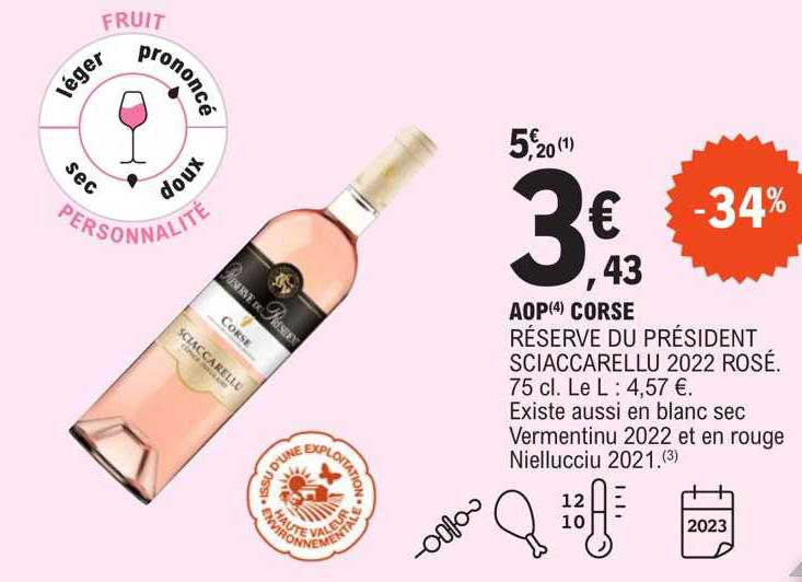 Aop Corse Réserve Du Président Sciaccarellu 2022 Rosé