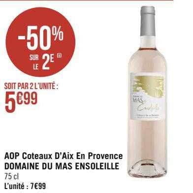 aop côteaux d'aix en provence domaine du mas ensoleillé