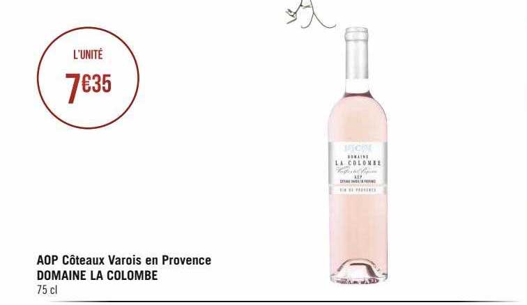 aop côteaux varois en provence domaine la colombe