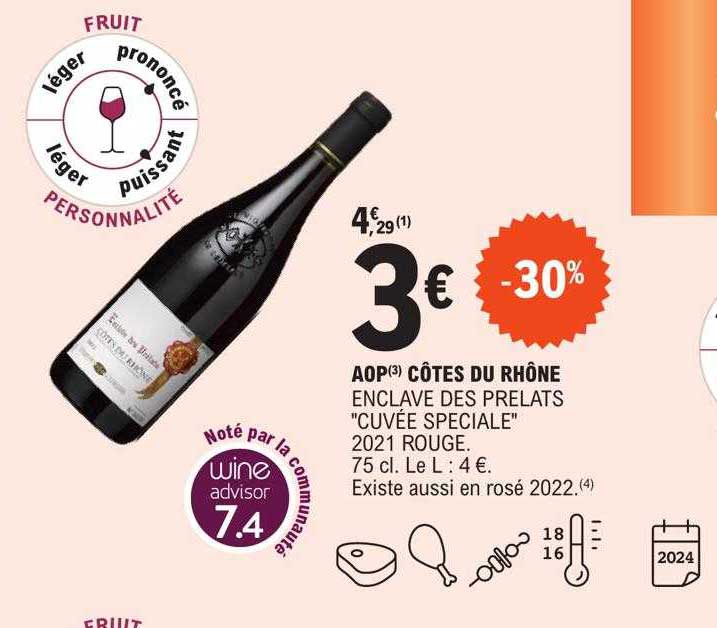 aop côtes du rhône enclave des prelats "cuvée spéciale" 2021 rouge