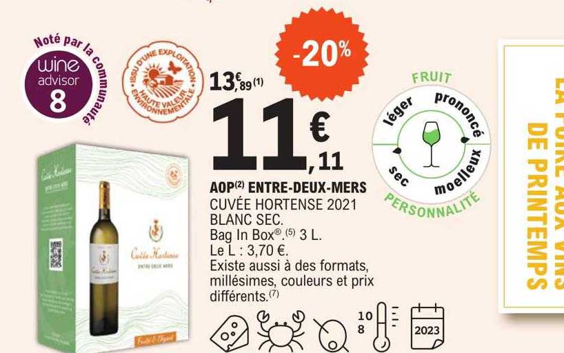 aop entre-deux-mers cuvée hortense 2021 blanc sec