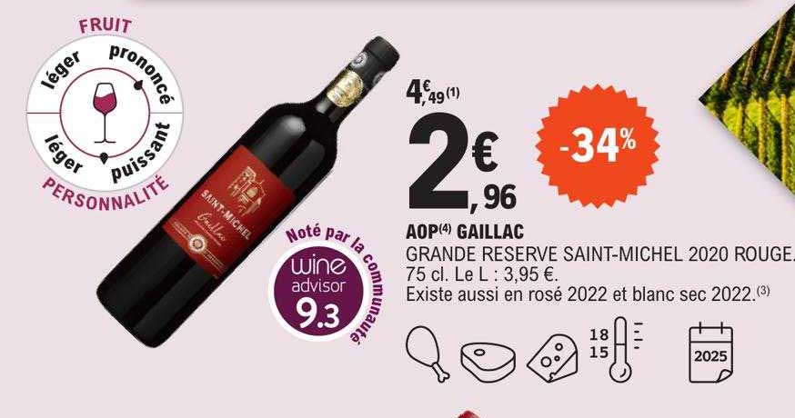 aop gaillac  grande réserve saint-michel 2020 rouge
