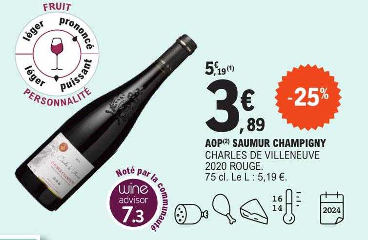 aop saumur champigny charles de villeneuve 2020 rouge