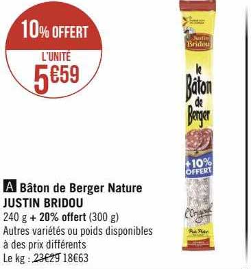 Bâton De Berger Nature Justin Bridou