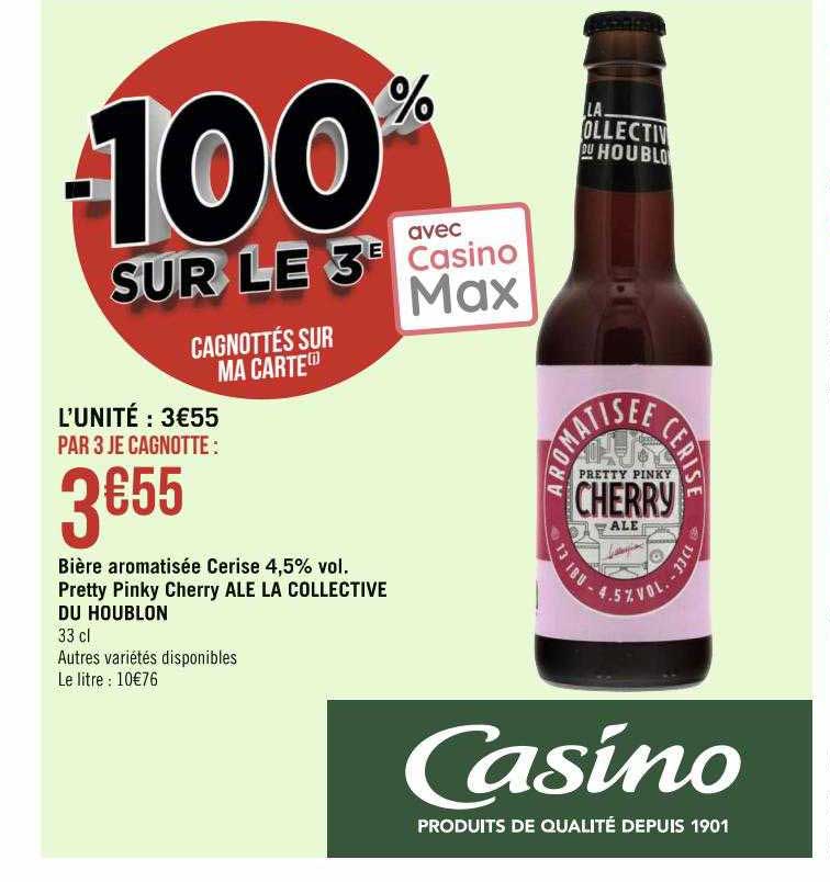 bière aromatisée cerise 4,5% vol. pretty pinky cherry ale la collective du houblon