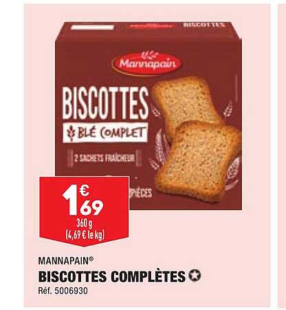 biscottes complètes mannapain