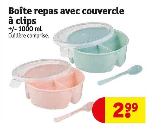 Boîte Repas Avec Couvercle à Clips