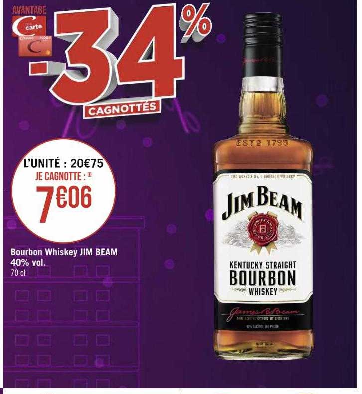 bourbon whiskey jim beam 40% vol.