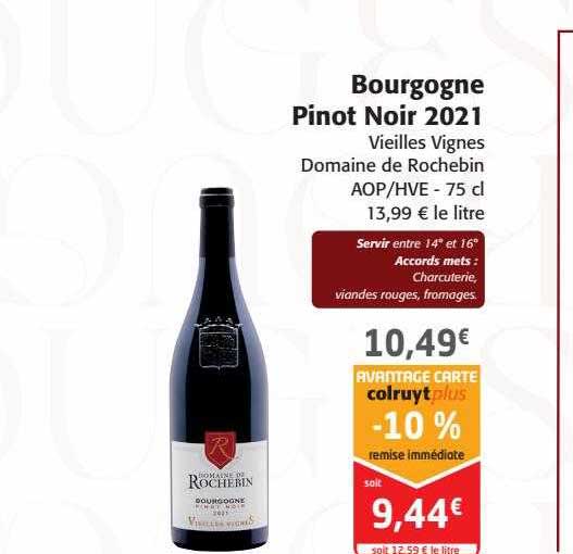 bourgogne pinot noir 2021 vieilles vignes domaine de rochebin aop-hve