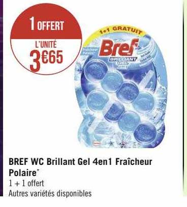 bref wc brillant gel 4 en 1 fraîcheur polaire