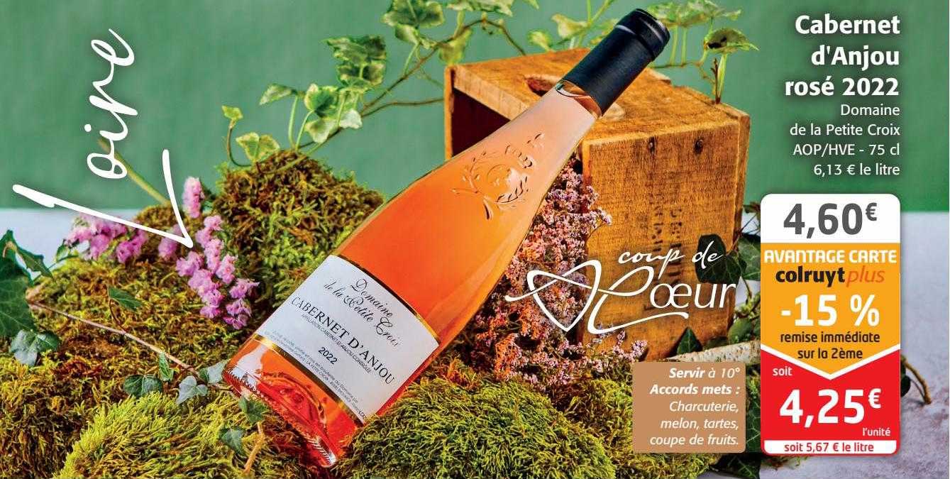 cabernet d'anjou rosé 2022 domaine de la petite croix aop-hve