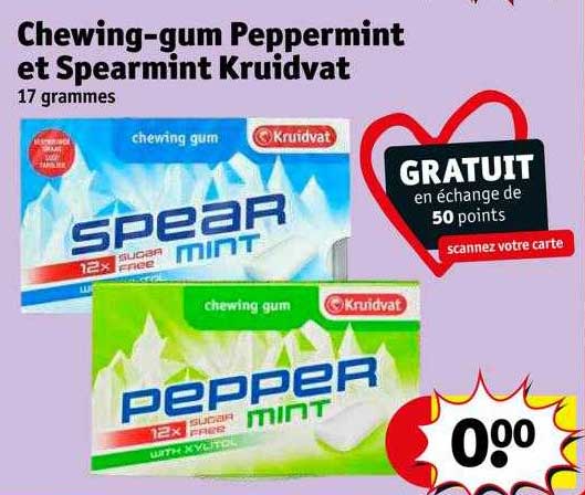 Chewing-gum Peppermint Et Spearmint Kruidvat
