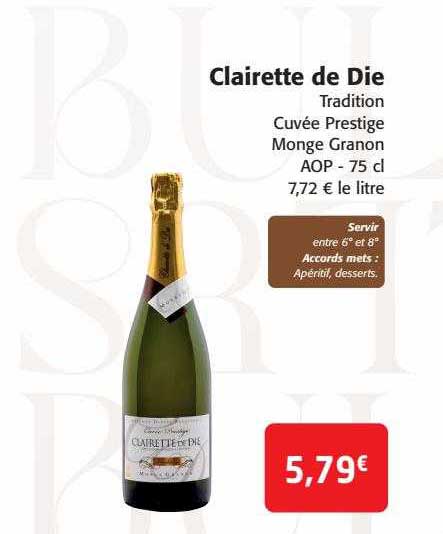 clairette de die tradition cuvée prestige monge granon aop