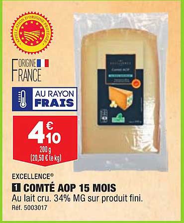 Comté Aop 15 Mois Excellence