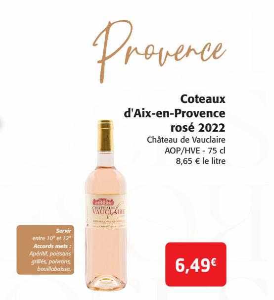 Côteaux D'aix-en-provence Rosé 2022 Château De Vauclaire Aop-hve