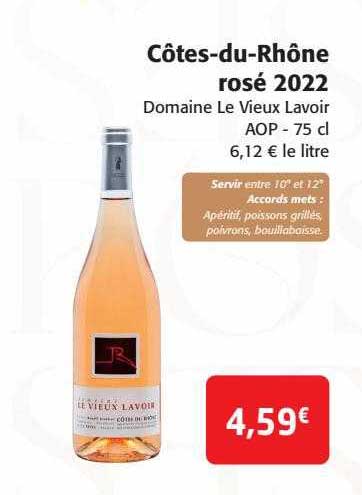 côtes-du-rhône rosé 2022 domaine le vieux lavoir aop