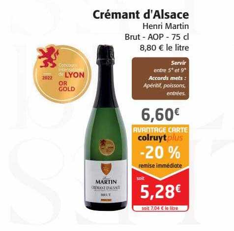 crémant d'alsace henri martin brut aop
