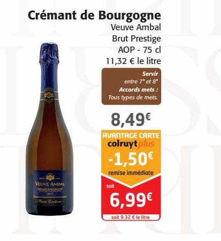 crémant de bourgogne veuve ambal brut prestige aop