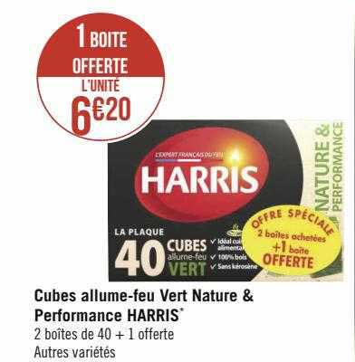 cubes allume-feu vert nature & performance harris
