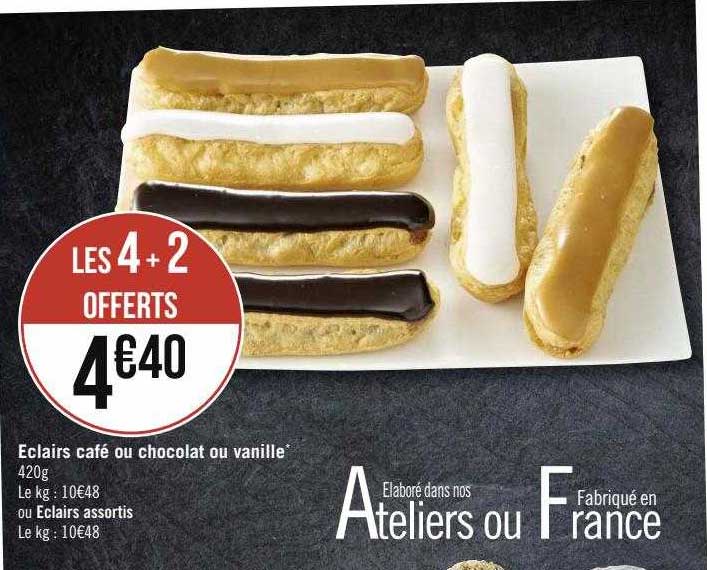 éclairs Café Ou Chocolat Ou Vanille