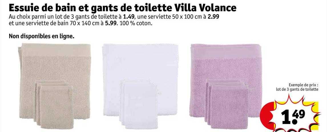 essuie de bain et gants de toilette villa volance