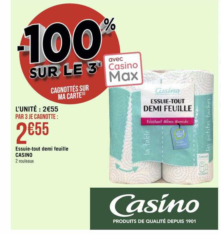 essuie-tout demi feuille casino