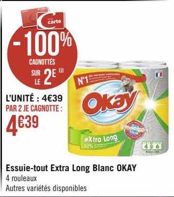 essuie-tout extra long blanc okay