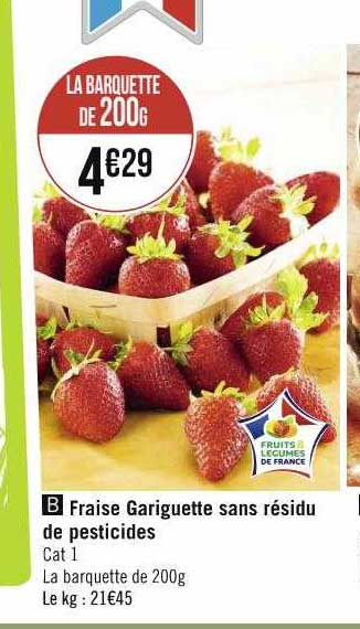 fraise gariguette sans résidu de pesticides