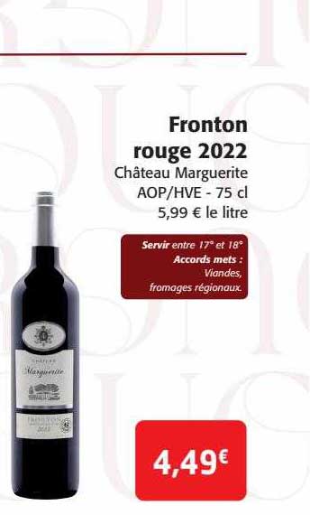 fronton rouge 2022 château marguerite aop-hve