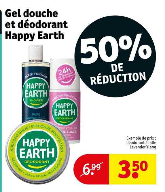 gel douche et déodorant happy earth