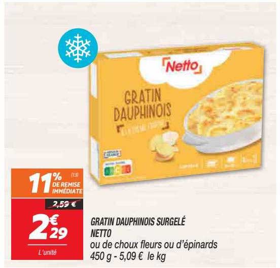 Gratin Dauphinois Surgelé Netto