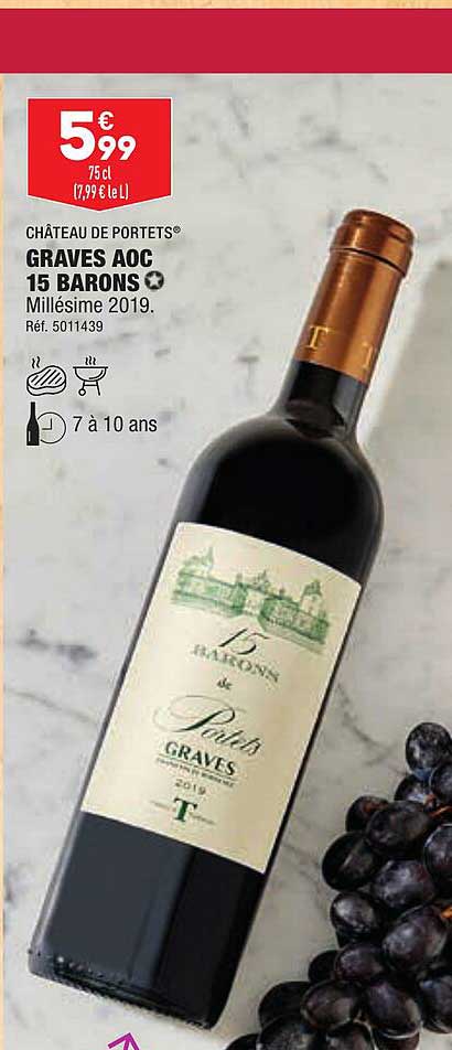 Graves Aoc 15 Barons Château De Portets