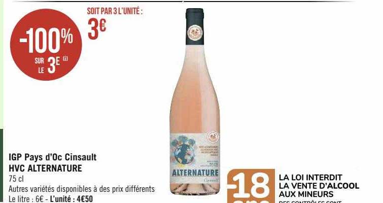 igp pays d'oc cinsault hvc alternature