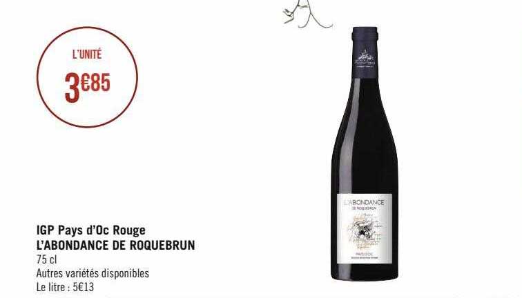 Igp Pays D'oc Rouge L'abondance De Roquebrun