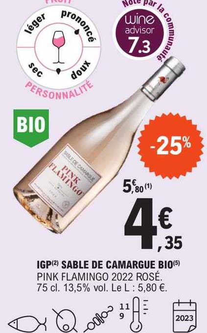 igp sable de camargue bio pink flamingo 2022 rosé