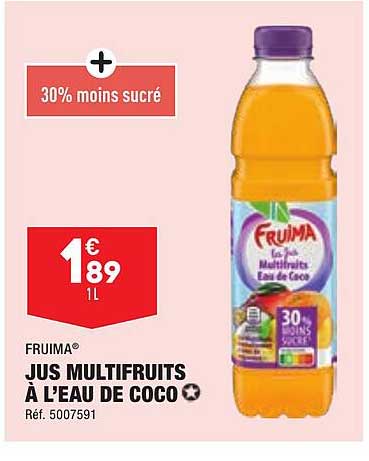 jus multifruits à l'eau de coco fruima
