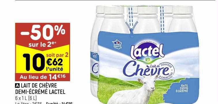 lait de chèvre demi-écrémé lactel