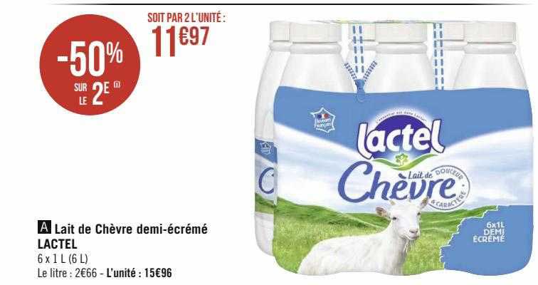Lait De Chèvre Demi-écrémé Lactel