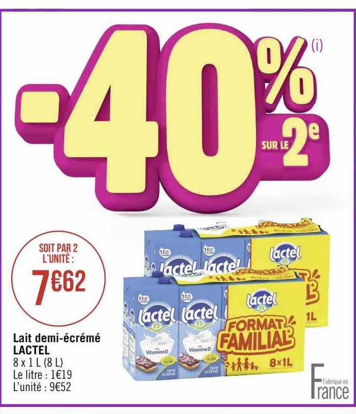 lait demi-écrémé lactel