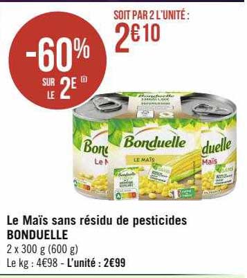 le maïs sans résidu de pesticides bonduelle