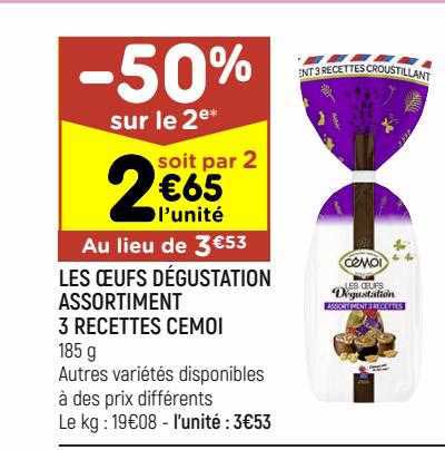 Les œufs Dégustation Assortiment 3 Recettes Cémoi