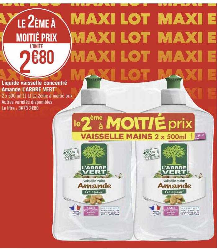 liquide vaisselle concentré amande l'arbre vert