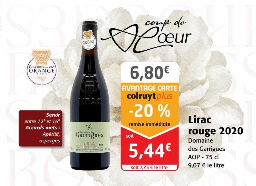 Lirac Rouge 2020 Domaine Des Garrigues Aop