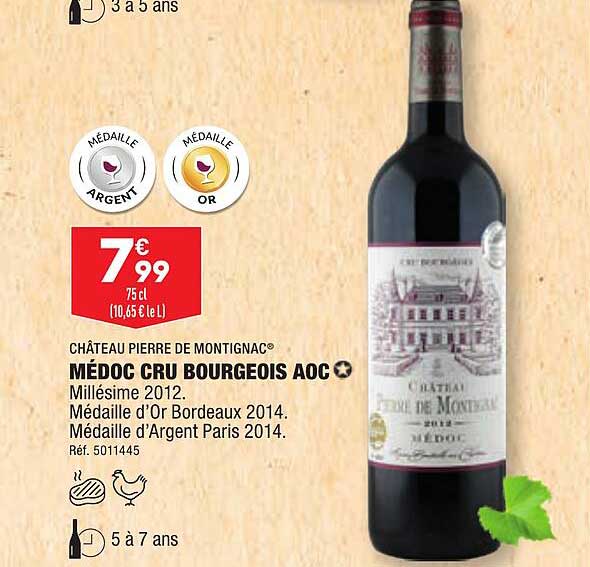 médoc cru bourgeois aoc château pierre de montignac